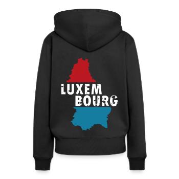 Luxembourg - Sweat à capuche Premium bio Femme - noir - Dos - Julia (174cm)