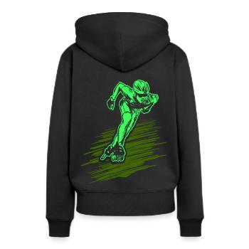 Inline skates - Frauen Premium Bio Hoodie - Schwarz - Hinten - Julia (174cm)
