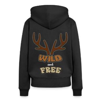 Cerf de cerf - Sweat à capuche Premium bio Femme - noir - Dos - Julia (174cm)