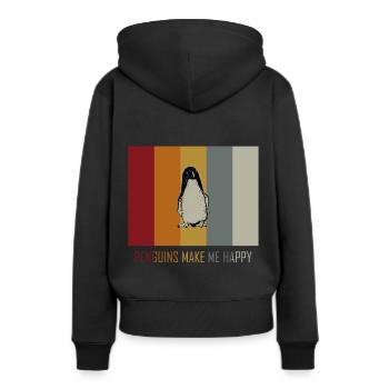 manchot - Sweat à capuche Premium bio Femme - noir - Dos - Julia (174cm)