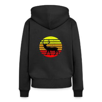 Cerf de cerf - Sweat à capuche Premium bio Femme - noir - Dos - Julia (174cm)