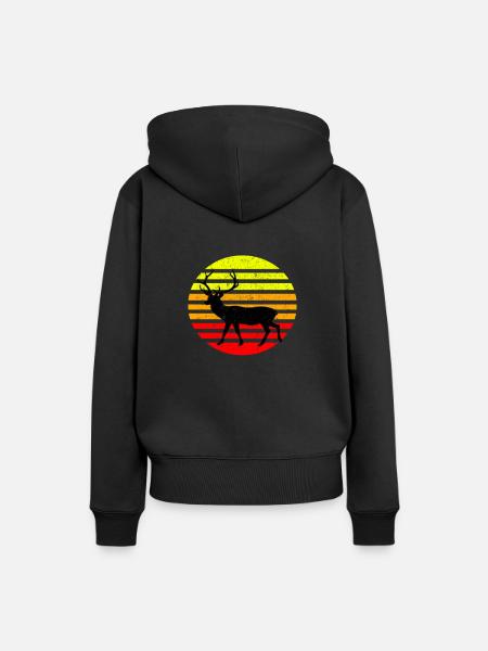 Reh Hirsch - Frauen Premium Bio Hoodie - Schwarz