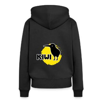 kiwi - Sweat à capuche Premium bio Femme - noir - Dos - Julia (174cm)