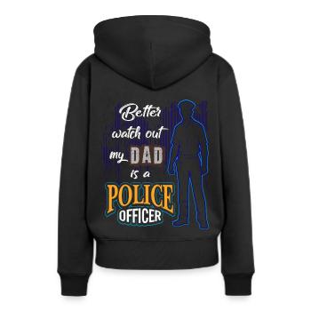 police - Sweat à capuche Premium bio Femme - noir - Dos - Julia (174cm)