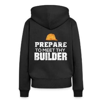 Ouvriers du bâtiment - Sweat à capuche Premium bio Femme - noir - Dos - Julia (174cm)