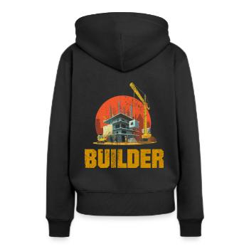 Ouvriers du bâtiment - Sweat à capuche Premium bio Femme - noir - Dos - Julia (174cm)