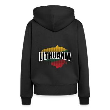 Lituanie UE - Sweat à capuche Premium bio Femme - noir - Dos - Julia (174cm)