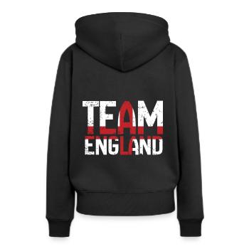 Angleterre eu - Sweat à capuche Premium bio Femme - noir - Dos - Julia (174cm)