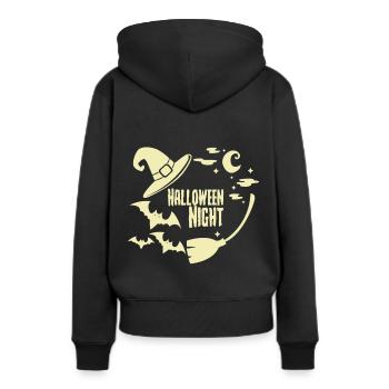 Halloween - Sweat à capuche Premium bio Femme - noir - Dos - Julia (174cm)