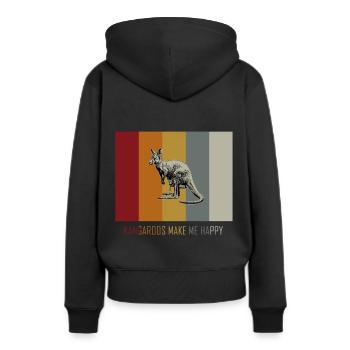Kangourou rétro vintage - Sweat à capuche Premium bio Femme - noir - Dos - Julia (174cm)
