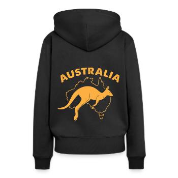 australien - Frauen Premium Bio Hoodie - Schwarz - Hinten - Julia (174cm)