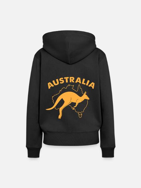 Australie - Sweat à capuche Premium bio Femme - noir