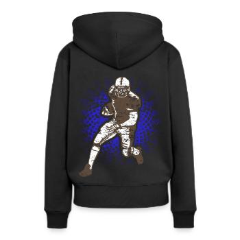 American football - Frauen Premium Bio Hoodie - Schwarz - Hinten - Julia (174cm)