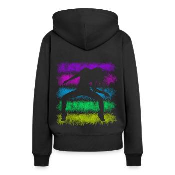 Break dance - Sweat à capuche Premium bio Femme - noir - Dos - Julia (174cm)