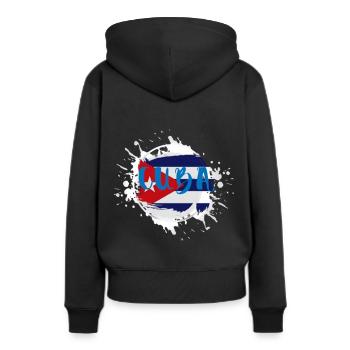 Cuba - Sweat à capuche Premium bio Femme - noir - Dos - Julia (174cm)