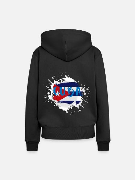 Kuba - Frauen Premium Bio Hoodie - Schwarz