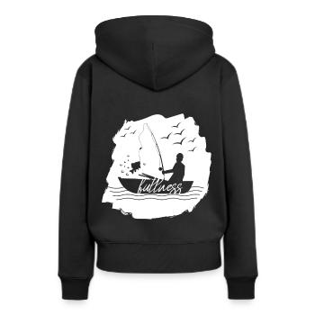 Pêcheur pêcheur - Sweat à capuche Premium bio Femme - noir - Dos - Julia (174cm)
