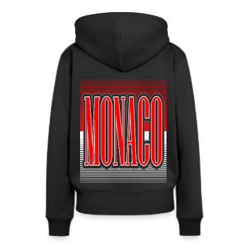 monaco - Sweat à capuche Premium bio Femme - noir - Dos - Julia (174cm)