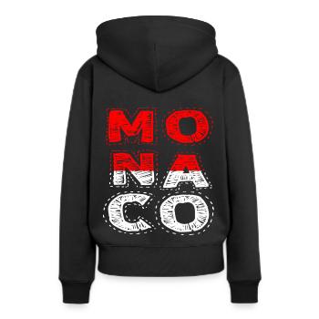 Monaco - Sweat à capuche Premium bio Femme - noir - Dos - Julia (174cm)