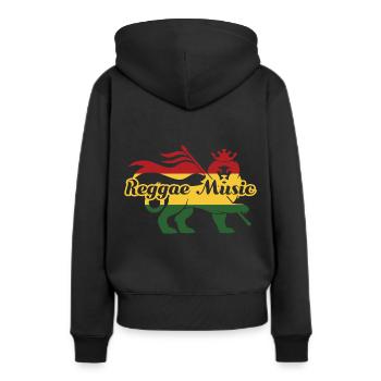reggae - Sweat à capuche Premium bio Femme - noir - Dos - Julia (174cm)
