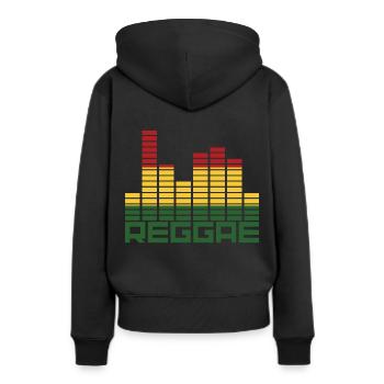 reggae - Sweat à capuche Premium bio Femme - noir - Dos - Julia (174cm)