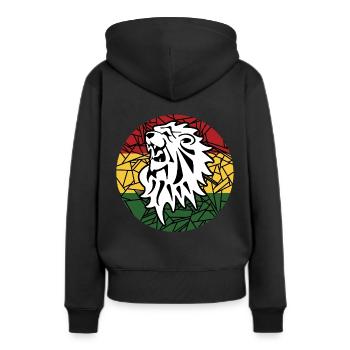 reggae - Sweat à capuche Premium bio Femme - noir - Dos - Julia (174cm)