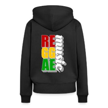 reggae - Sweat à capuche Premium bio Femme - noir - Dos - Julia (174cm)