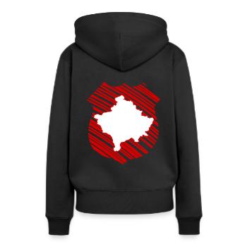 Kosovo Kosova Pristina Nationalité Patrie - Sweat à capuche Premium bio Femme - noir - Dos - Julia (174cm)
