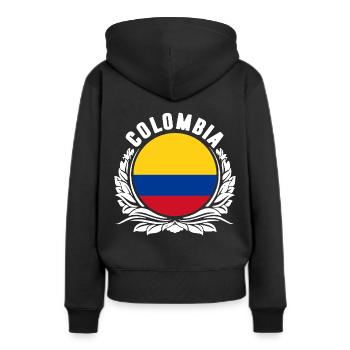 Kolumbien - Frauen Premium Bio Hoodie - Schwarz - Hinten - Julia (174cm)