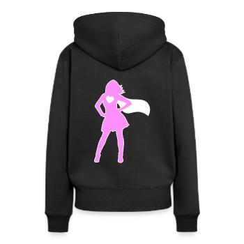 Fête des mères Power Woman Girl Meilleure Supermama - Sweat à capuche Premium bio Femme - noir - Dos - Julia (174cm)