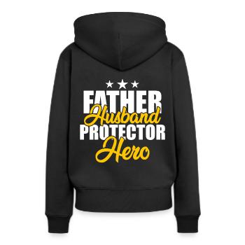 Le papa préféré du papa Superdad Big Daddy - Sweat à capuche Premium bio Femme - noir - Dos - Julia (174cm)