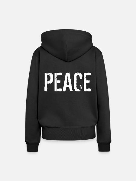 Peace - Frauen Premium Bio Hoodie - Schwarz
