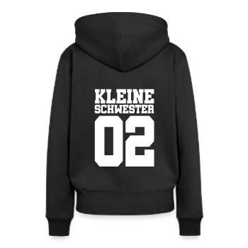Petite sœur Partnershirt Look partenaire - Sweat à capuche Premium bio Femme - noir - Dos - Julia (174cm)
