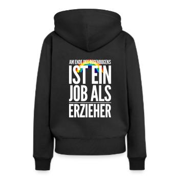Formation d’éducateur éducateur - Sweat à capuche Premium bio Femme - noir - Dos - Julia (174cm)