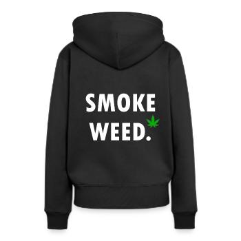 Cannabis fumer Grinder Weed herbe cadeau gras - Sweat à capuche Premium bio Femme - noir - Dos - Julia (174cm)