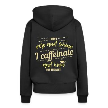 caféine - Sweat à capuche Premium bio Femme - noir - Dos - Julia (174cm)