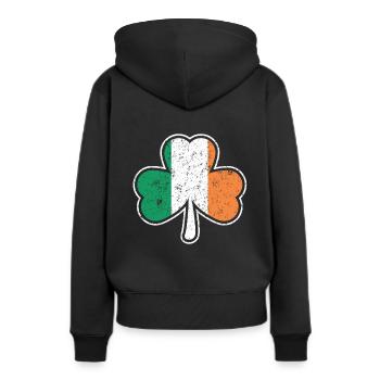 Trèfle irlandais - Sweat à capuche Premium bio Femme - noir - Dos - Julia (174cm)