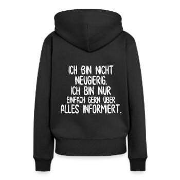Je ne suis pas curieux - Conception drôle - Sweat à capuche Premium bio Femme - noir - Dos - Julia (174cm)