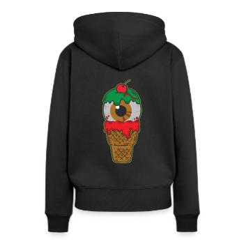 Zombie Eis mit grünem Schleim - Frauen Premium Bio Hoodie - Schwarz - Hinten - Julia (174cm)