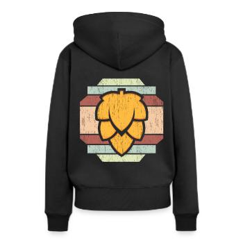 Bier Gerste Wappen - Frauen Premium Bio Hoodie - Schwarz - Hinten - Julia (174cm)