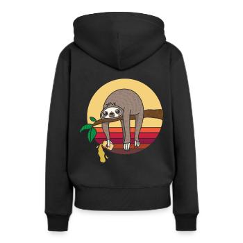 Paresseux bière bière bière bière bière bière - Sweat à capuche Premium bio Femme - noir - Dos - Julia (174cm)