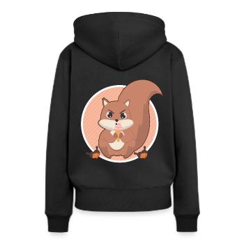 Un écureuil lèche la glace - Sweat à capuche Premium bio Femme - noir - Dos - Julia (174cm)