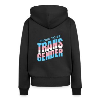 Proud to be a transgender! - Frauen Premium Bio Hoodie - Schwarz - Hinten - Julia (174cm)