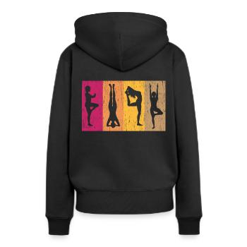 Yoga Yoga Yoga Yoga Yoga Yoga Yoga Yoga Yoga - Sweat à capuche Premium bio Femme - noir - Dos - Julia (174cm)