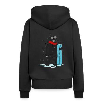 Idée cadeau cadeau - Sweat à capuche Premium bio Femme - noir - Dos - Julia (174cm)