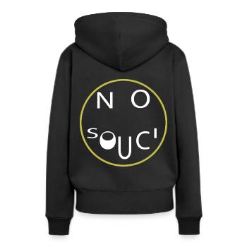 keine sorgen - kein problem - Frauen Premium Bio Hoodie - Schwarz - Hinten - Julia (174cm)