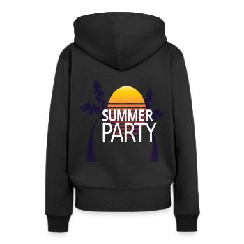 Fête d'été - Sweat à capuche Premium bio Femme - noir - Dos - Julia (174cm)