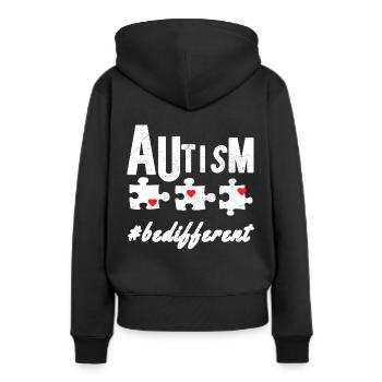 Autiste Autism Asperger Syndrome Autisme Autiste - Sweat à capuche Premium bio Femme - noir - Dos - Julia (174cm)