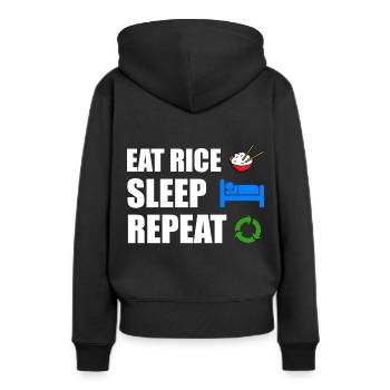 riz - Sweat à capuche Premium bio Femme - noir - Dos - Julia (174cm)