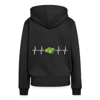 Salat Frequenz - Frauen Premium Bio Hoodie - Schwarz - Hinten - Julia (174cm)